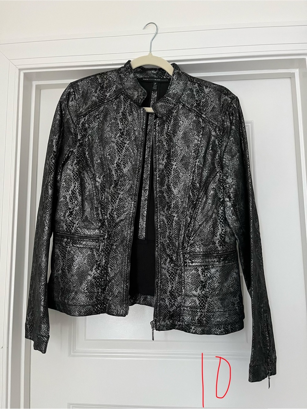 White House Black Market Black Snake-Print Blazer Jacket
